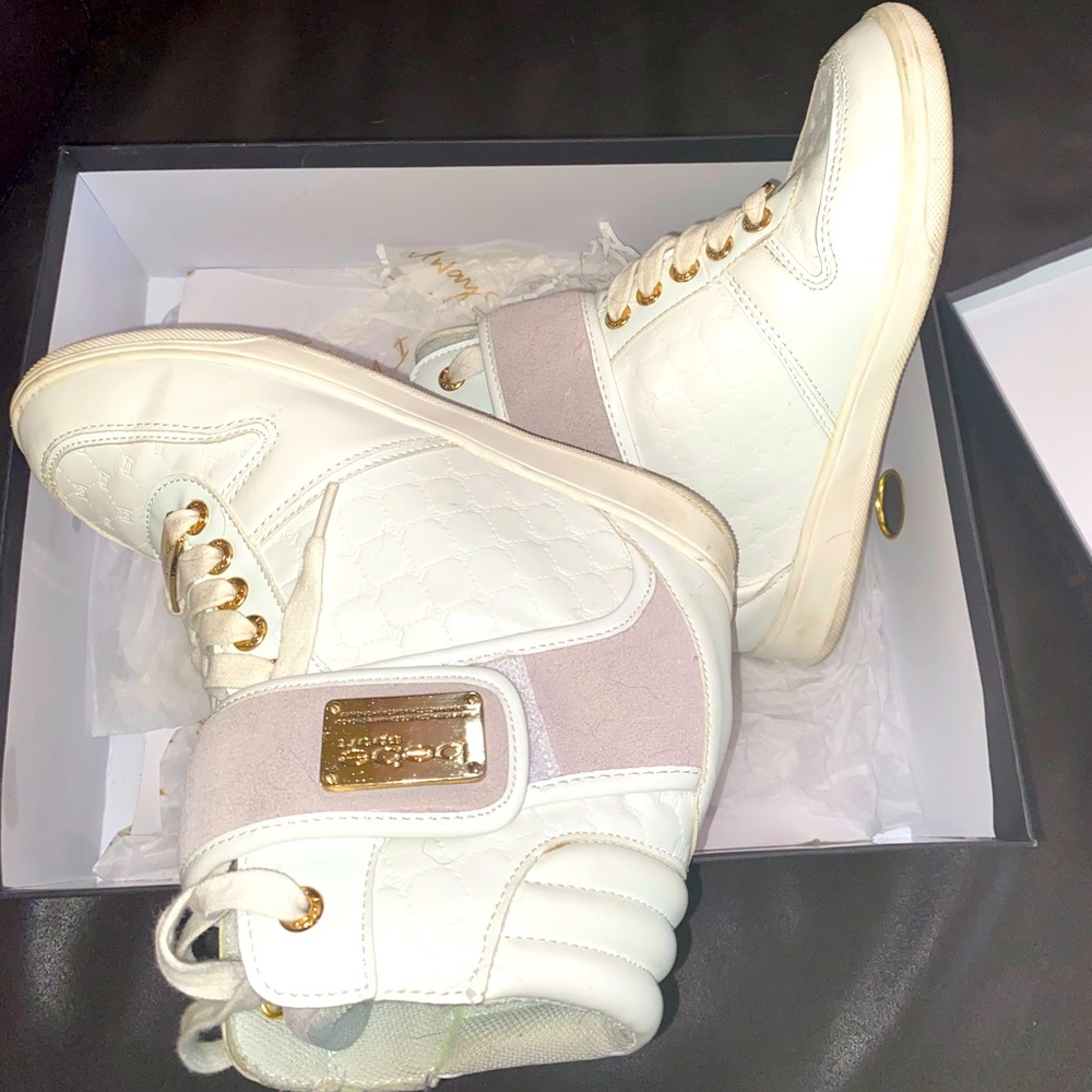 Bebe sneakers with lift and Bebe print/Gold